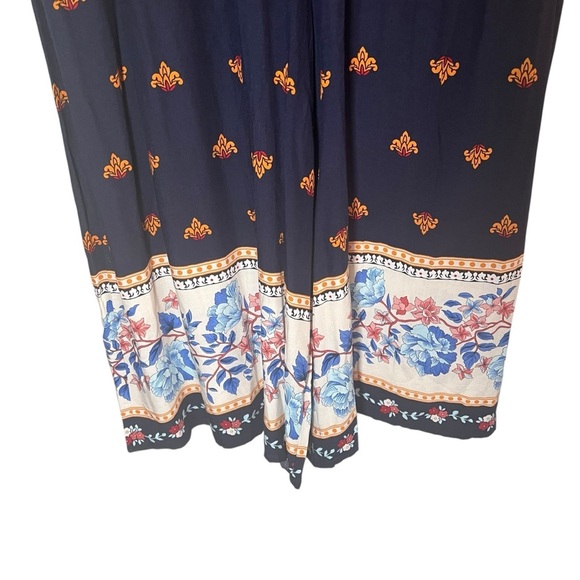 California Bay Co Wide Leg Jumpsuit Rayon Size XL Drawstring Waist Cute Comfort - Picture 13 of 16